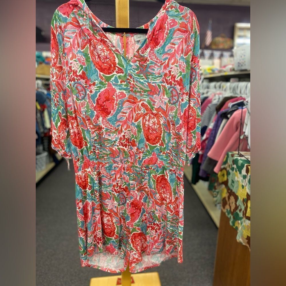 Chalrie Paige Large Romper Pink & Green Floral NEW - Picture 1 of 5